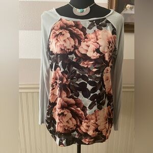 Floral Print Long Sleeve Blouse